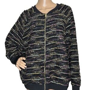 H&M multicolor metallic bomber jacket NWT XL
